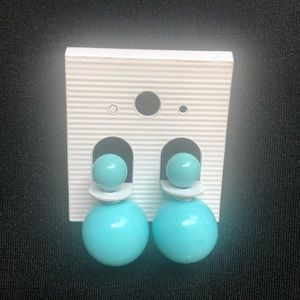 Baby Blue globe jacket earrings